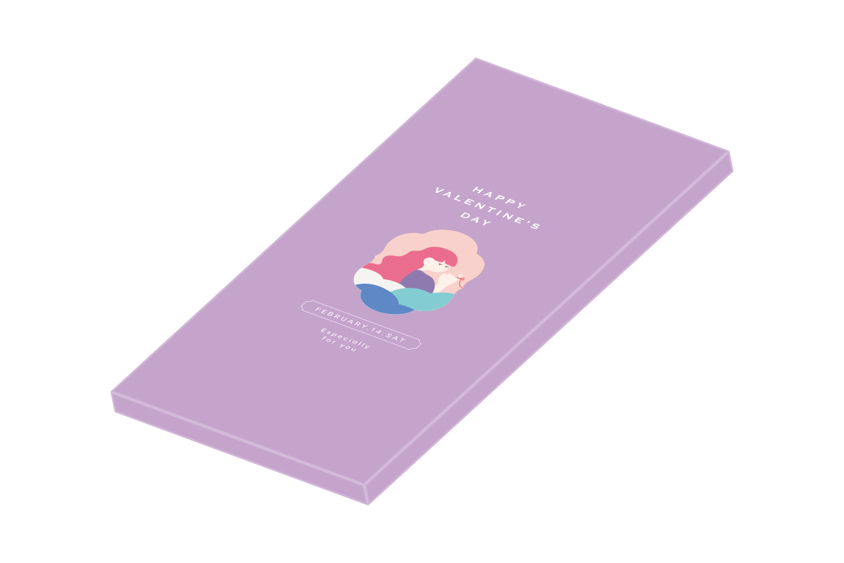 手作りバレンタインシリーズ・板チョコパッケージ・パープル