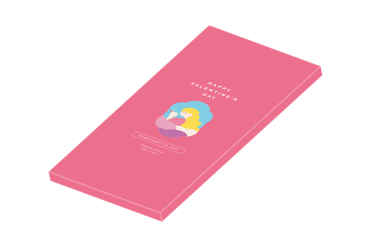 手作りバレンタインシリーズ・板チョコパッケージ・ピンク